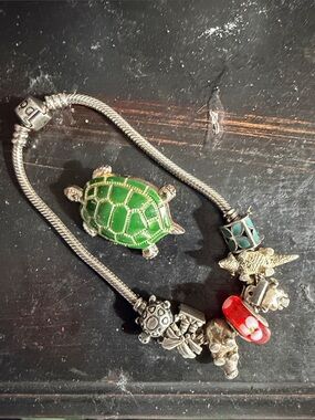 Large Pandora Bracelet and Charma